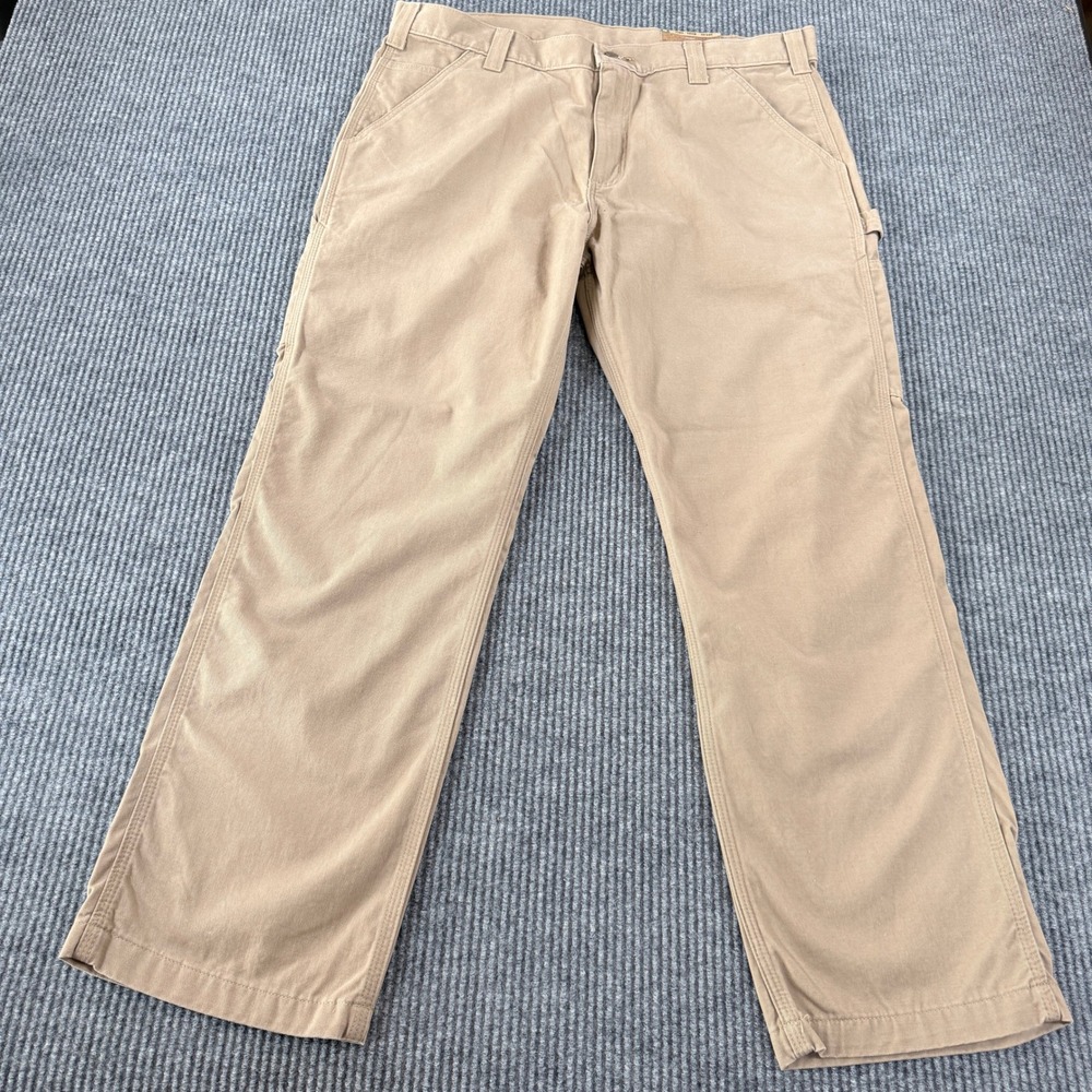 Carhartt Relaxed Fit Washed Twill Dungaree Pants Mens 38x30 B324 DKH Dark Khaki